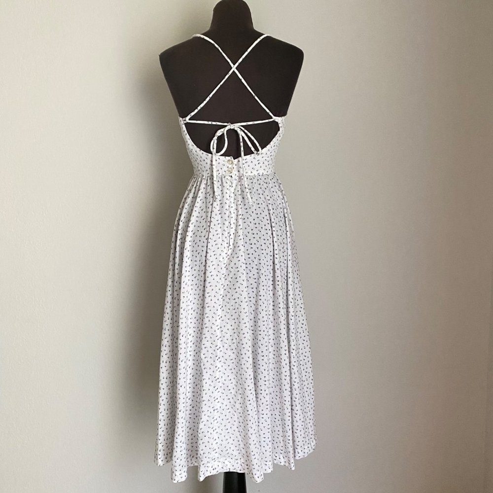 Chez Jodi sz 7 Spaghetti strap 50s vintage flared midi dress - Picture 5 of 7